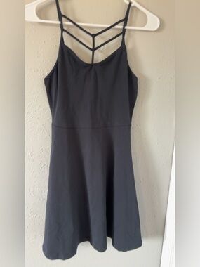 EXPRESS Black Spaghetti-Strap Dress with Strappy Back